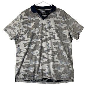 Bar III Men Gray Camo Camouflage Short Sleeve Collared Shirt Size XXL